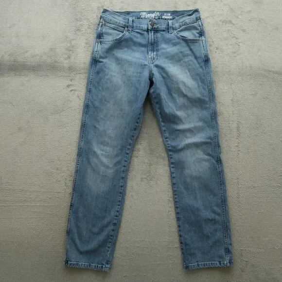 Wrangler Retro Jeans Mens Fits 30x32 (No Tag) Blue Slim Straight Stretch Denim - Picture 1 of 16